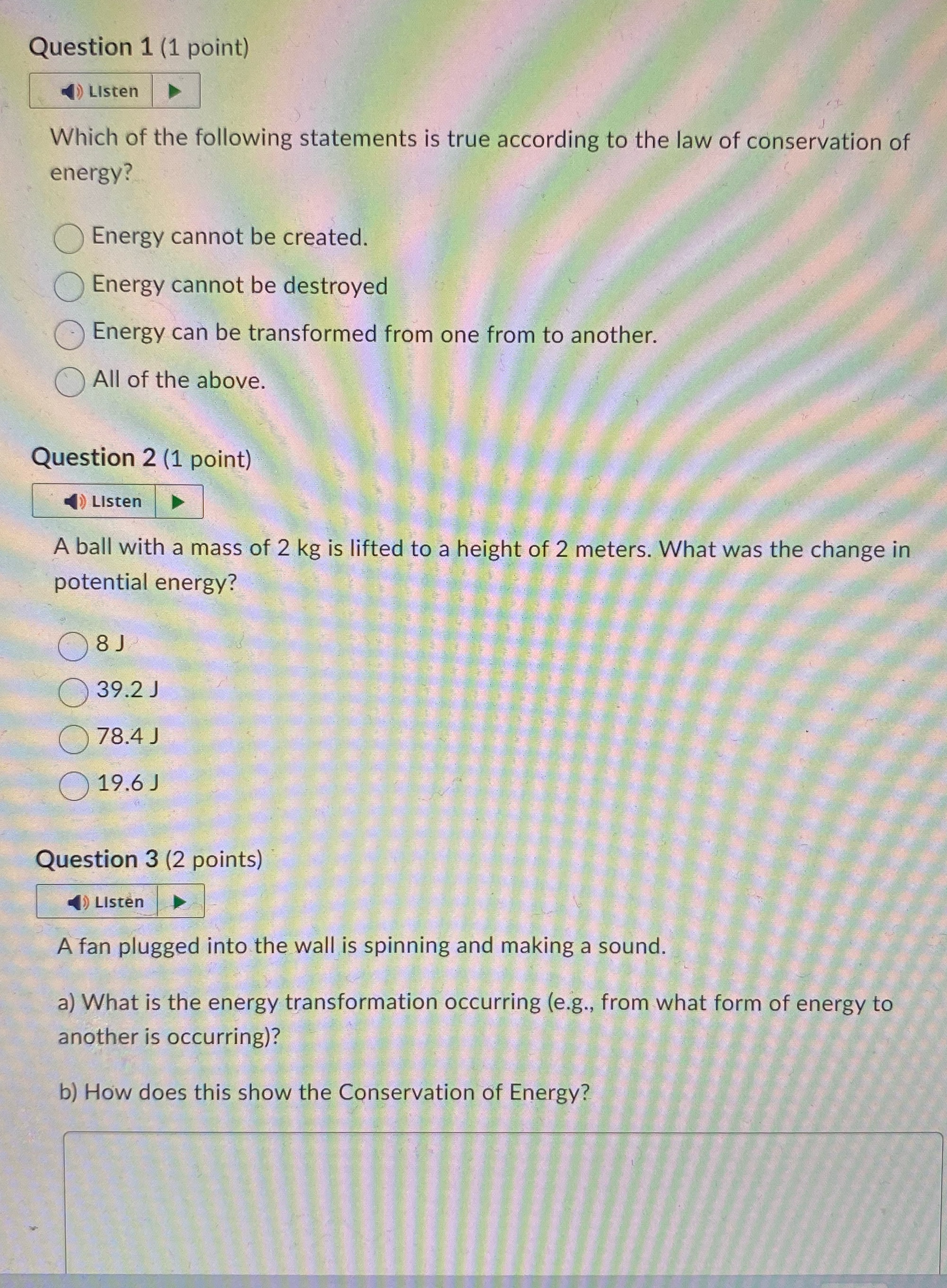 I NEED HELP QUICKLY!! Question 1 (1 point) ()Listen Which of the