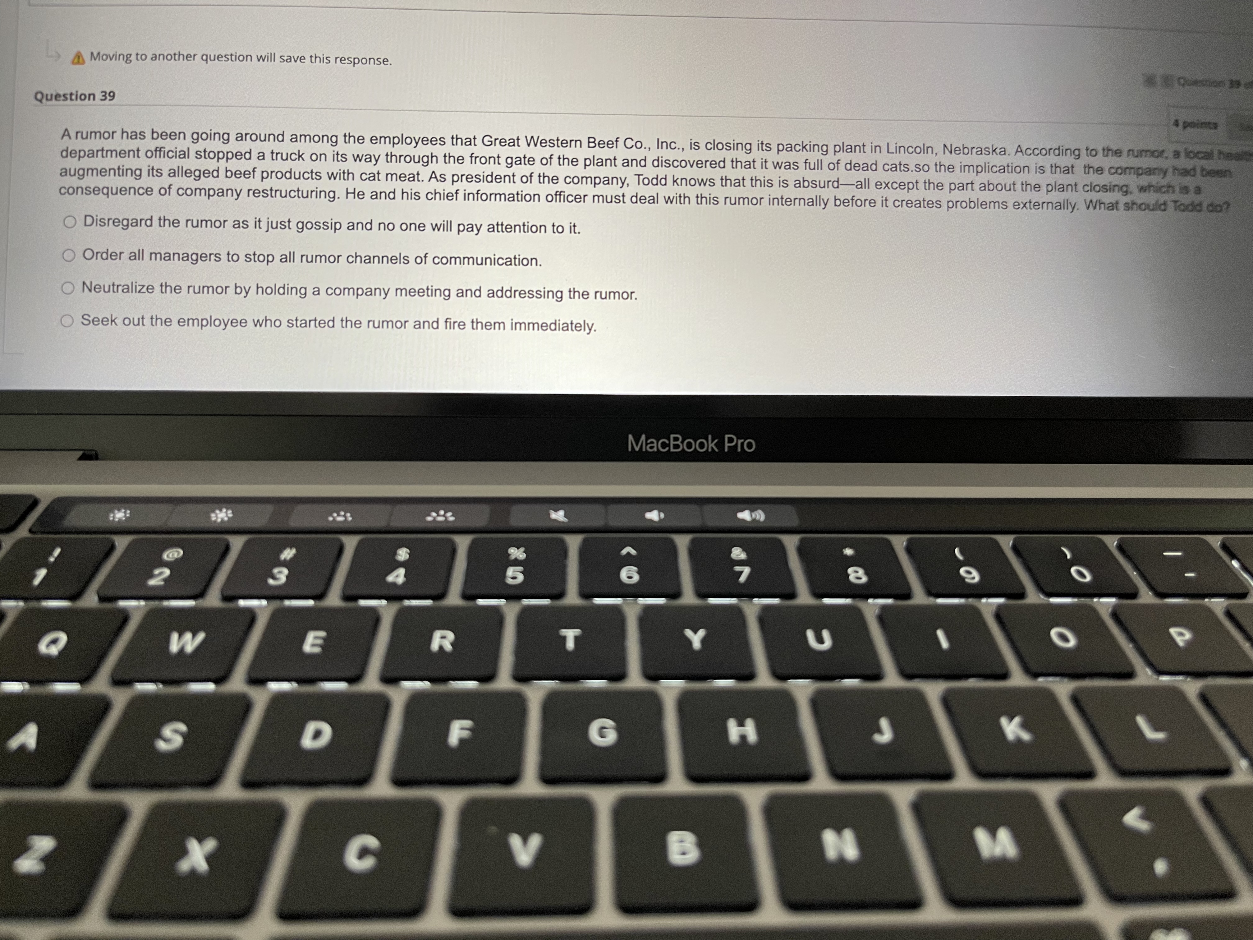 is little risk involved. The infrastructure cost is low. MacBook Pro esc