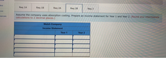 overhead Variable selling and administrative Fixed costs per year: Fixed manufacturing overhead