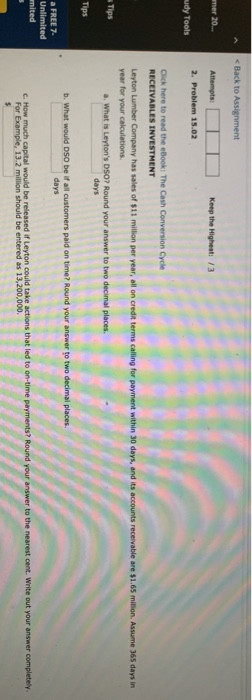 < Back to Assignment mer 20... Attempts: Keep the Highest: /3 2.