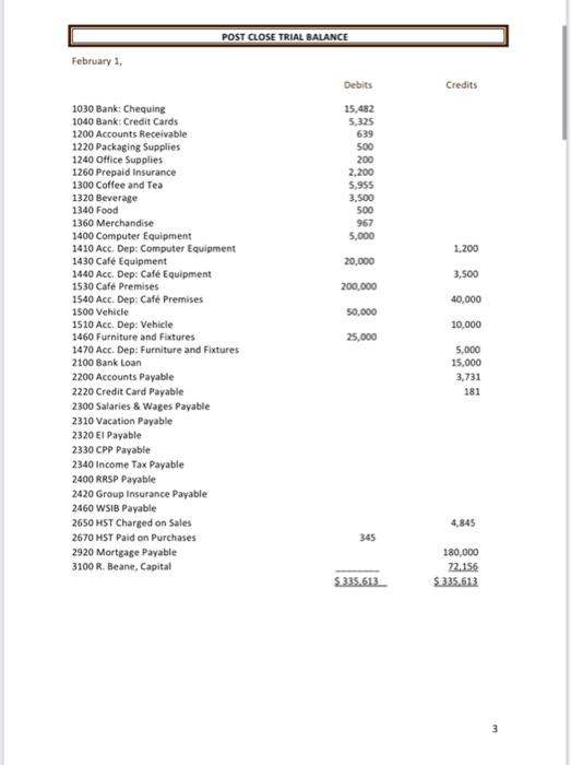 Caf & Roastery. The company file has already been set up; please