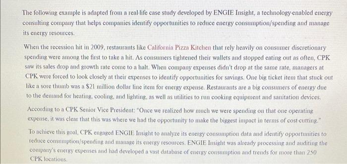  The following example is adapted from a real-life case study developed