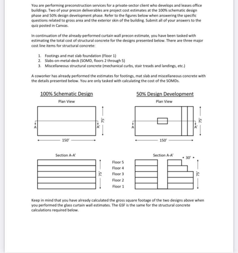  You are performing preconstruction services for a private sector client who