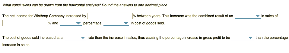 profit to be (less, greater) than Income statement data for Winthrop Company