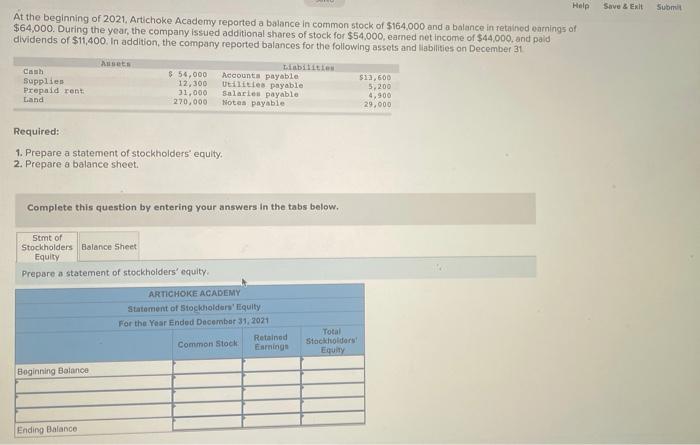  asap please! Save & EN Submit Help At the beginning of