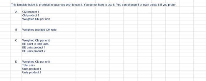 the questions in the space below where Required Sales Mix Jackets 1
