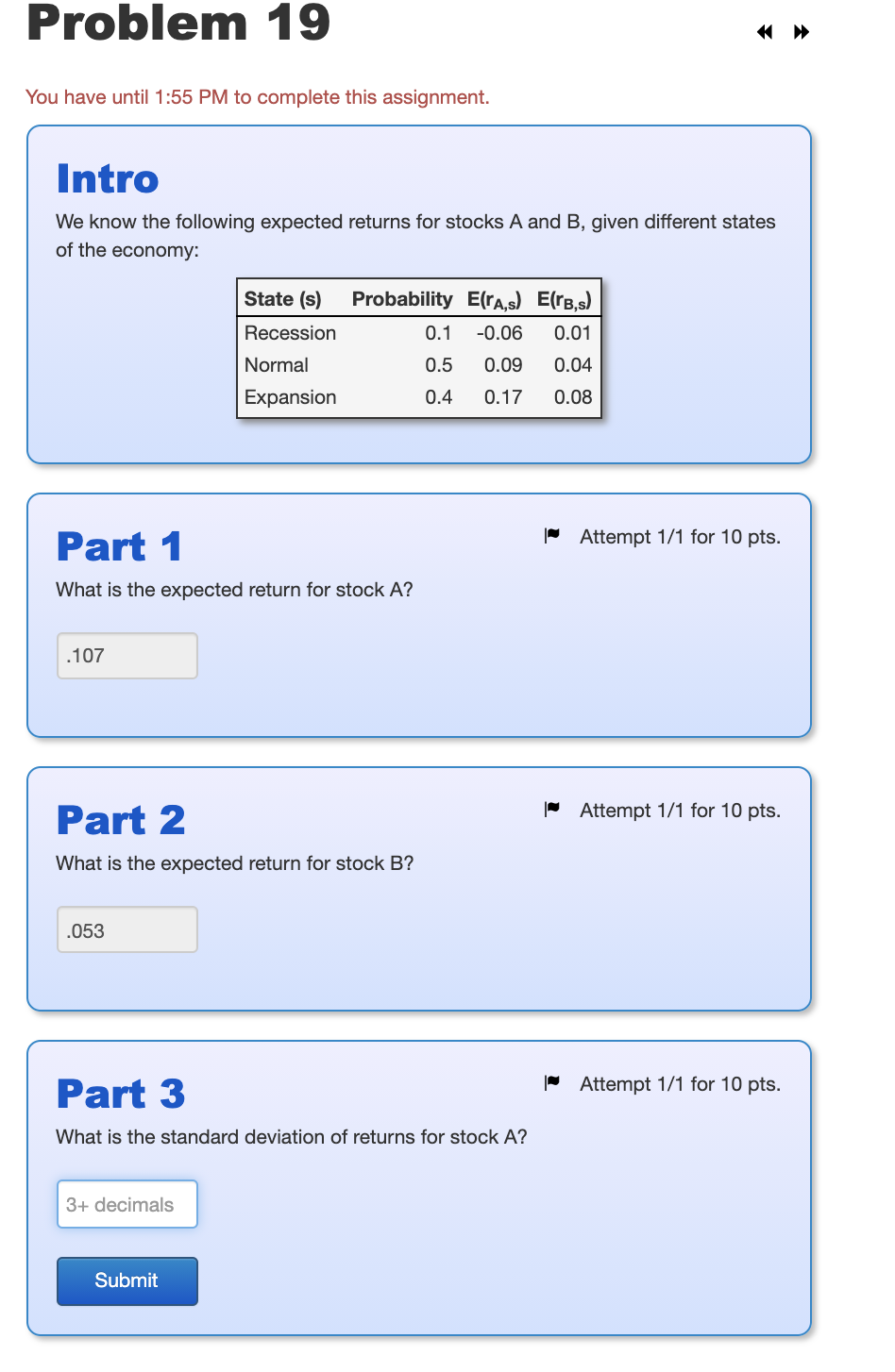 Problem 19 You have until 1:55 PM to complete this assignment.