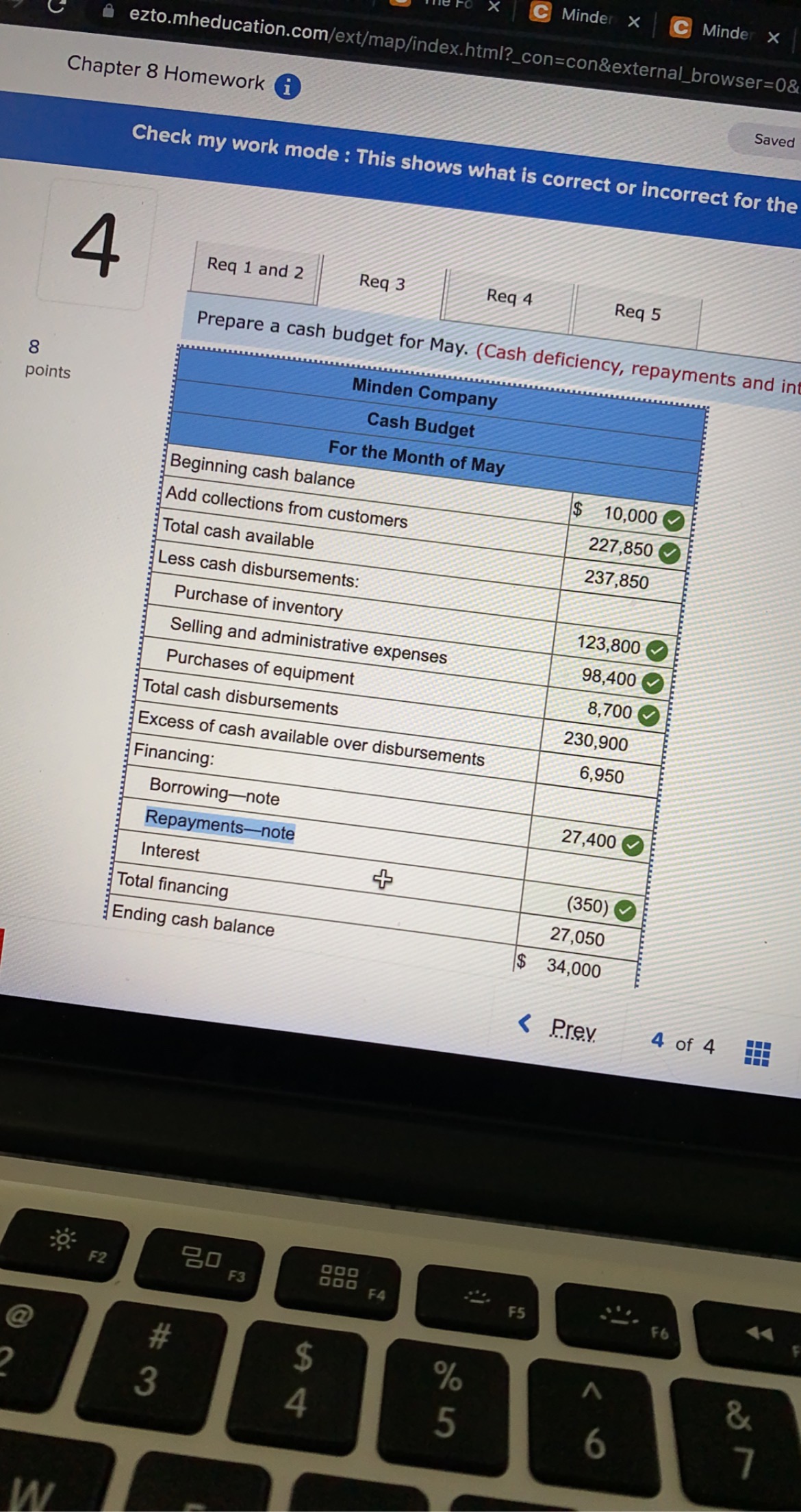 the interest is $-350. I just need the Repayments note plz and