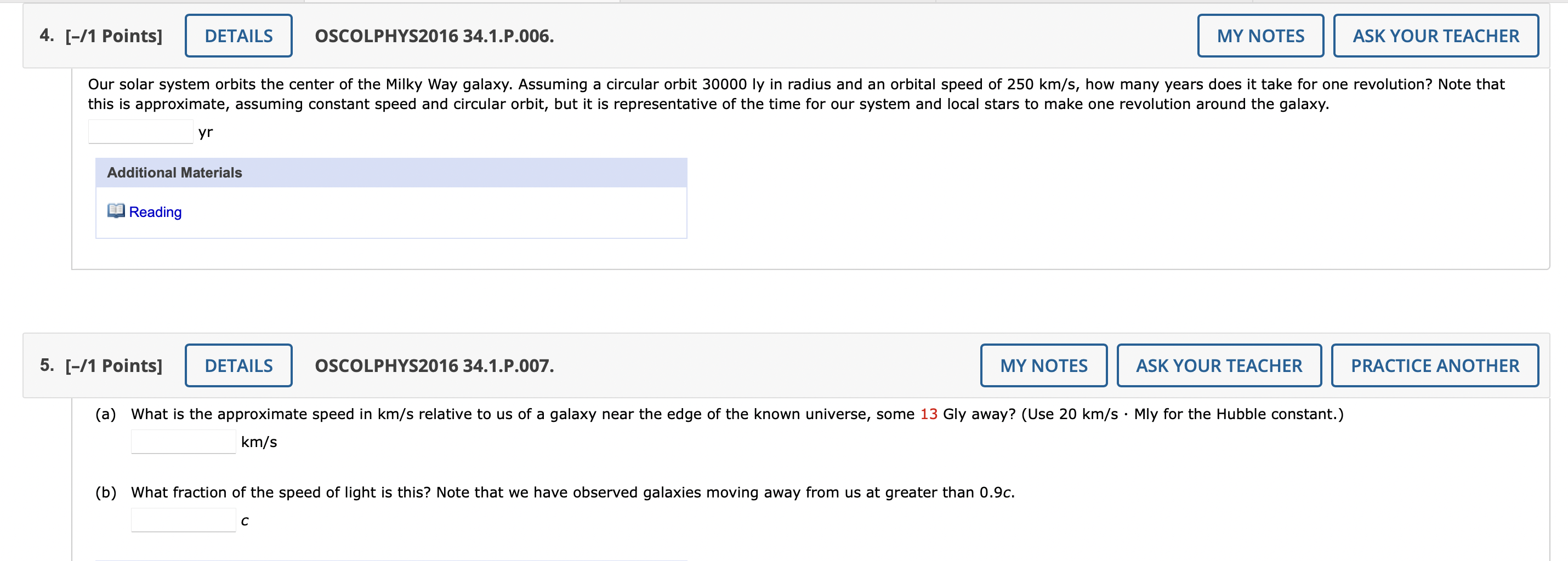 PRACTICE ANOTHER Find the approximate mass in kg of the luminous matter