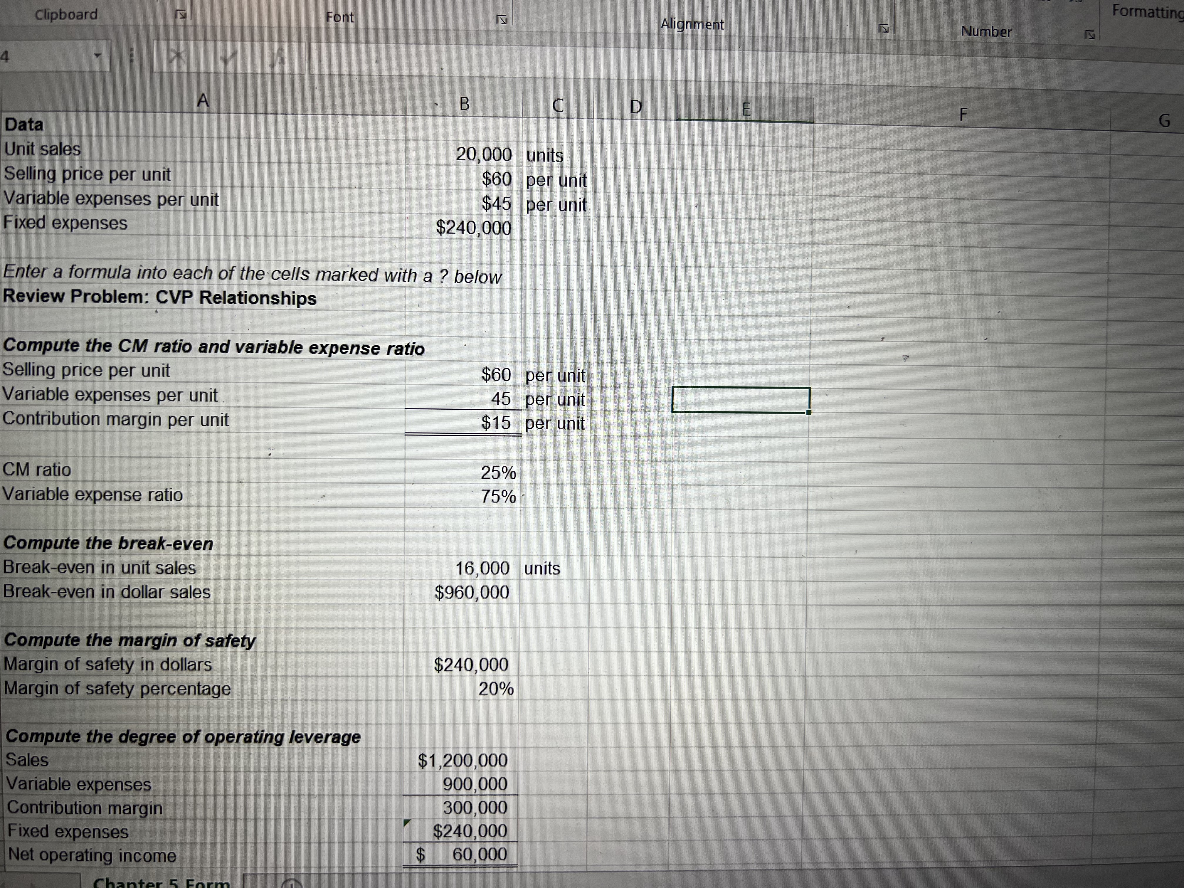  Formatting Clipboard Font Alignment Number A B C D F G