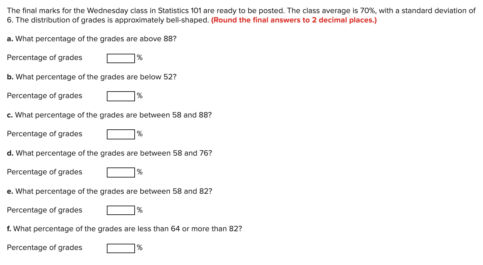 Please answer questions. The final marks for the Wednesday class in Statistics