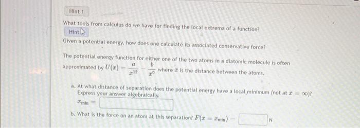 Hint 1 What tools from calculus do we have for finding