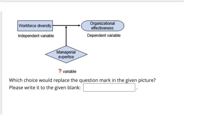  Workforce diversity Independent variable Organizational effectiveness Dependent variable Managerial expertise ?