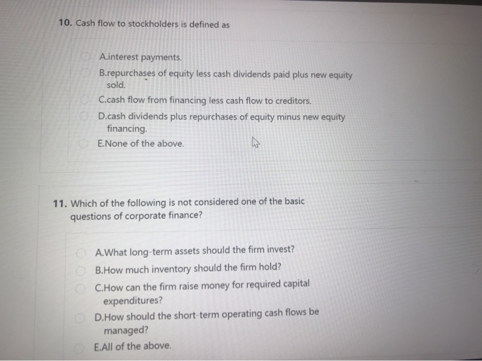 additions to net working capital. TE 3. Corporate securities are contingent claims