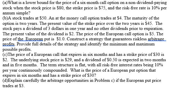 ok, can some else answer this? (a)What is a lower bound for