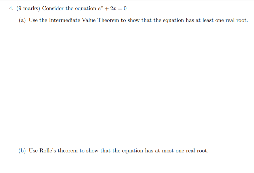  4. (9 marks) Consider the equation et + 2.c = 0