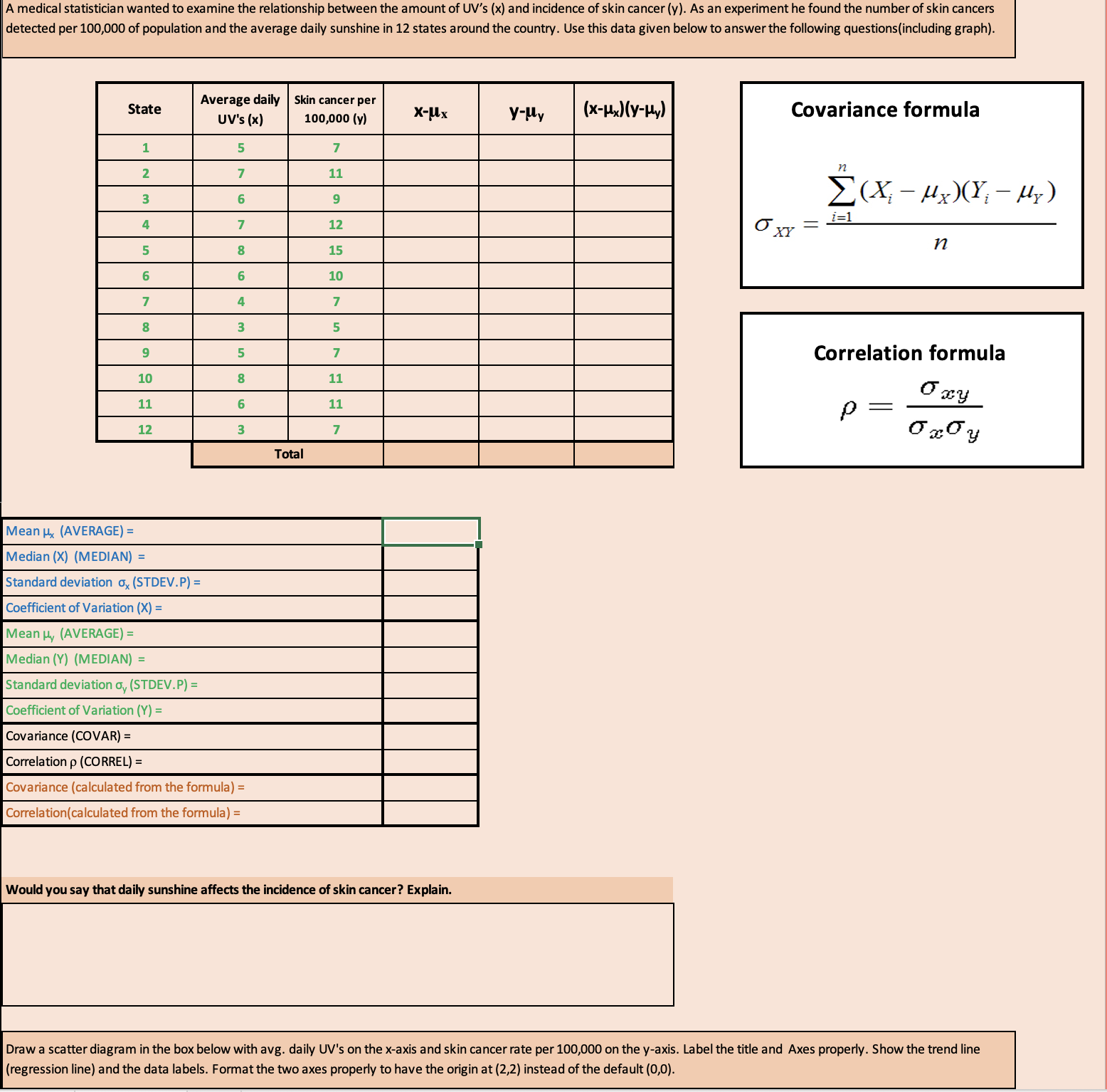 the first three answers. For the last three questions, fill in the
