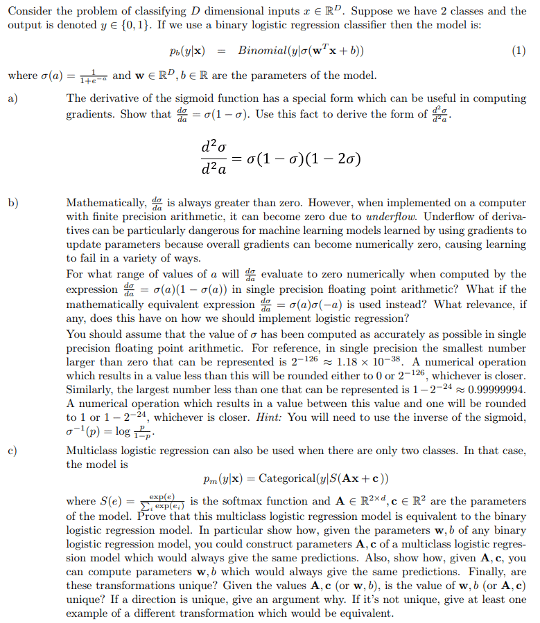 Need help answering b) and c) from the attached: Consider the problem