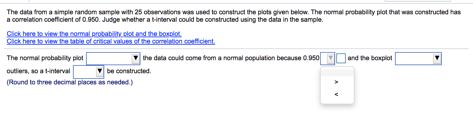 given below. The normal probability plot that was constructed has a correlation