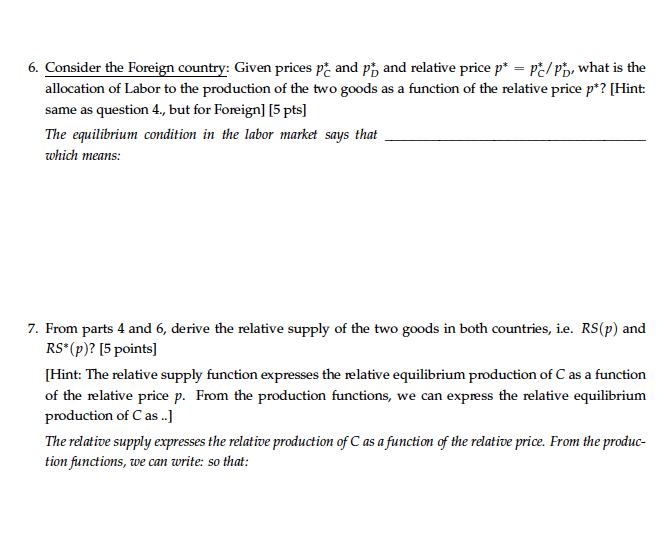 hire labor at unitary wage w from workers, and produce Cotton according