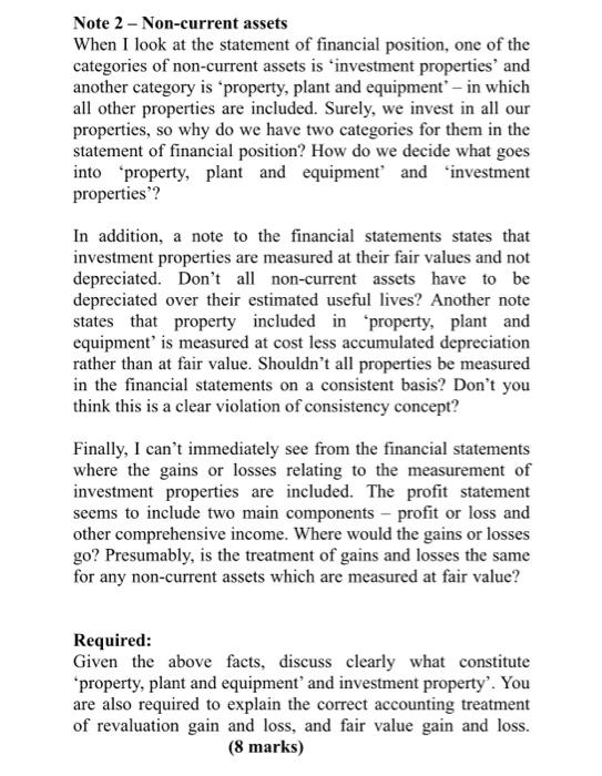  Note 2 - Non-current assets When I look at the statement