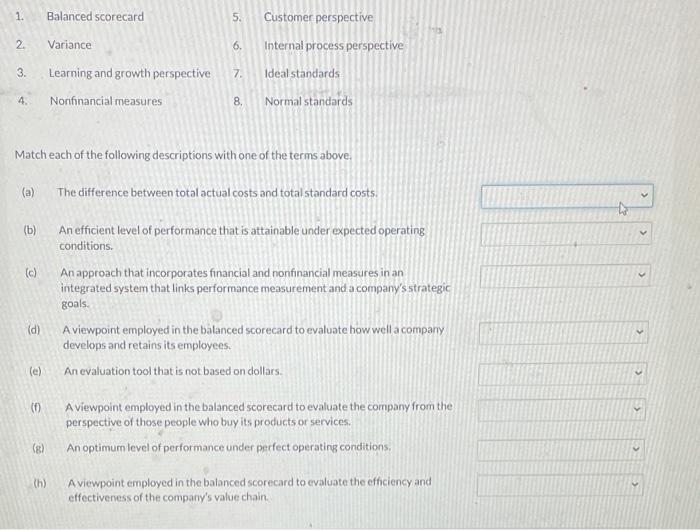  1. 5. Customer perspective 2 6. Internal process perspective Balanced Scorecard