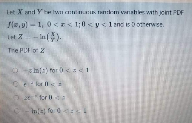 Let X and Y be two continuous random variables with joint PDF