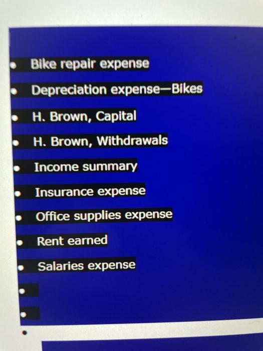 repair expense Depreciation expense-Bikes 58,164 8,253 19,257 4,061 25,021 (1) Determine the