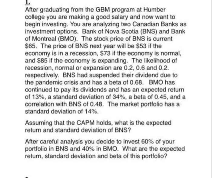  1. After graduating from the GBM program at Humber college you