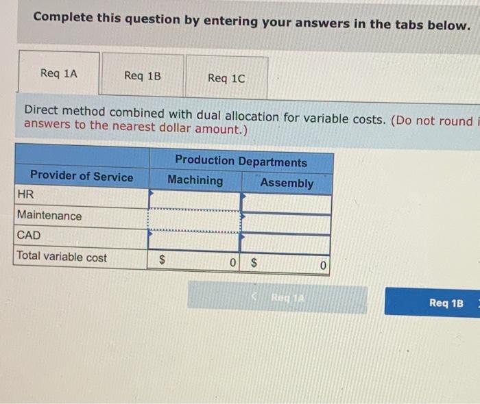 of Service Department Costs (LO 17-1, 17-21 The following information applies to