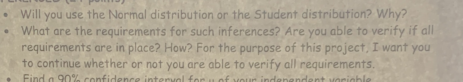 How do I know if something is a normal or student distribution?