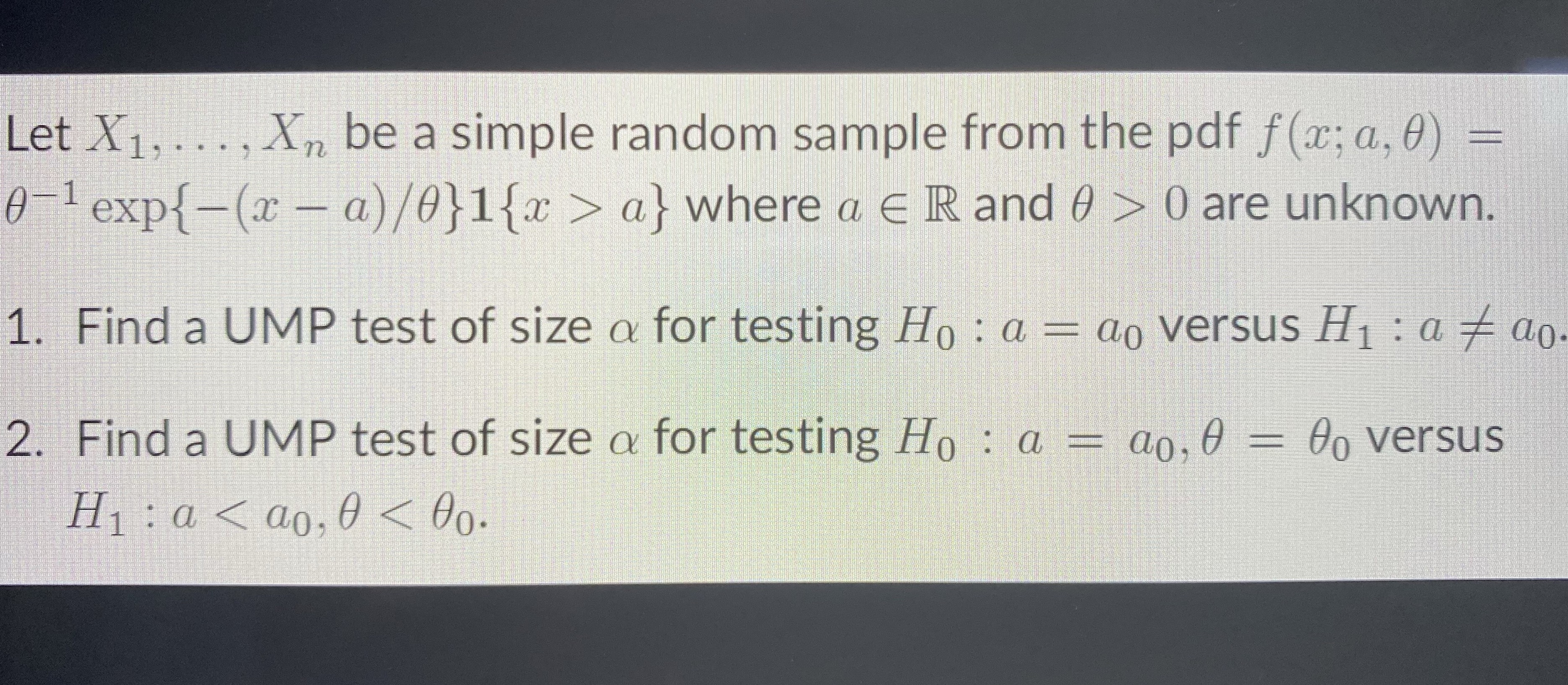  Let X1, . . ., Xn be a simple random sample