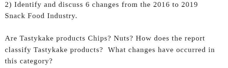  2) Identify and discuss 6 changes from the 2016 to 2019