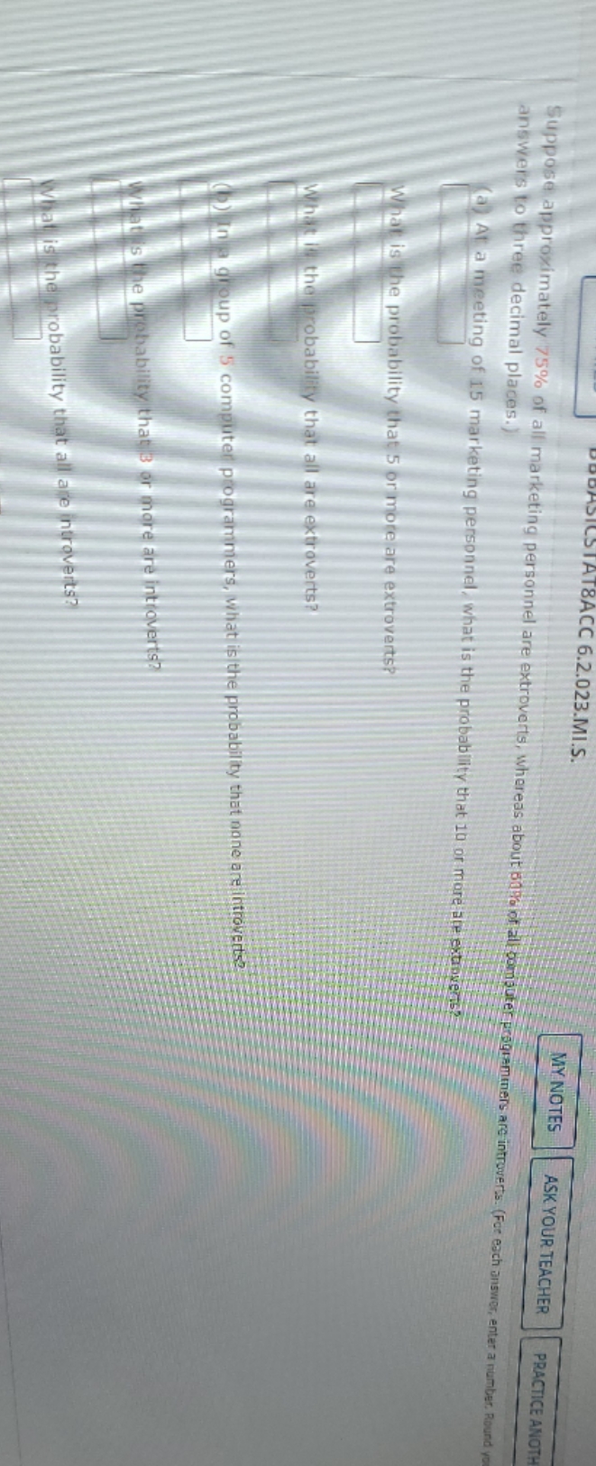 need help STAT8ACC 6.2.023.MI.S. MY NOTES ASK YOUR TEACHER PRACTICE ANOTH Suppose