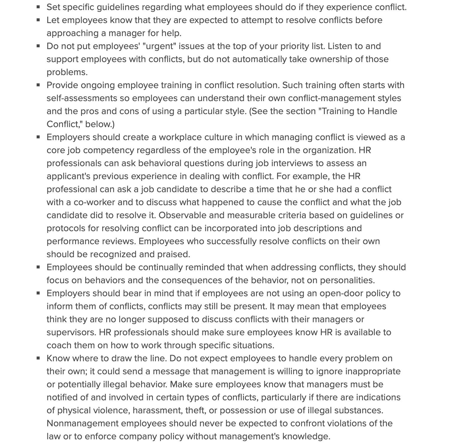 in most cases, to the employees who are at odds with one