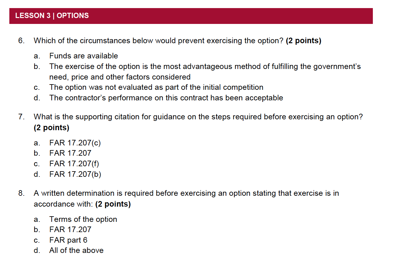 services contract to answer the corresponding questions. Scenario You are the contracting
