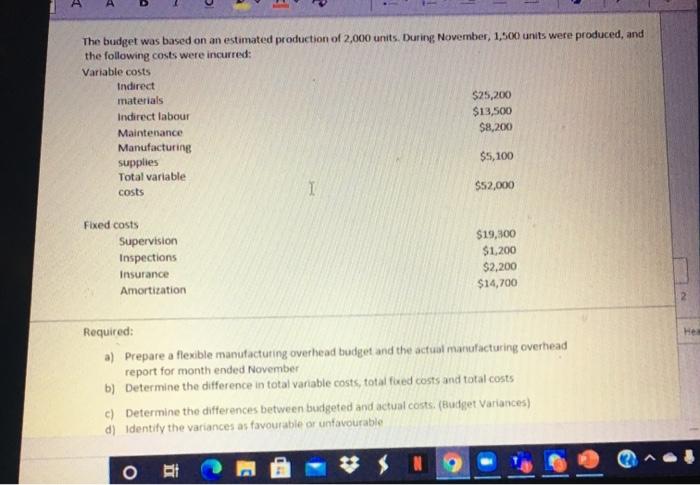 Reebles has the following items: Click to view suggestions Variable costs Indirect