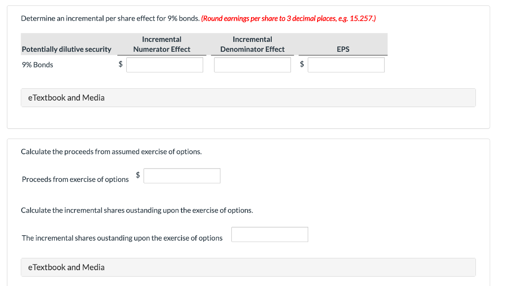 had the following items, all of which were outstanding throughout the entire