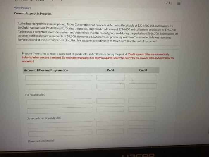  ./12 View Policies Current Attempt in Progress At the beginning of