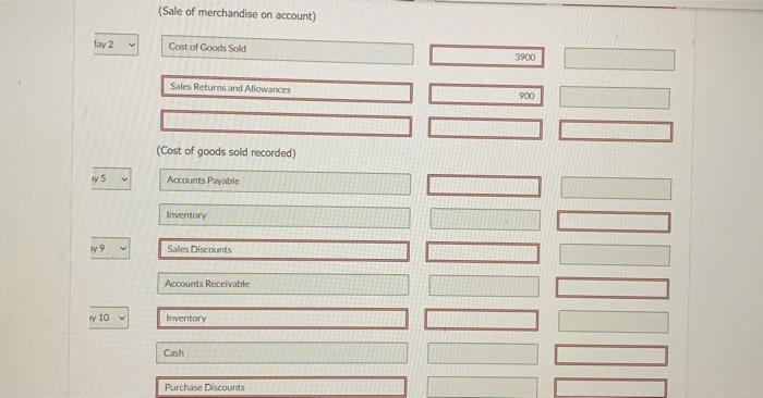 of $ 9,000 May 1 2 5 Purchased merchandise on account from