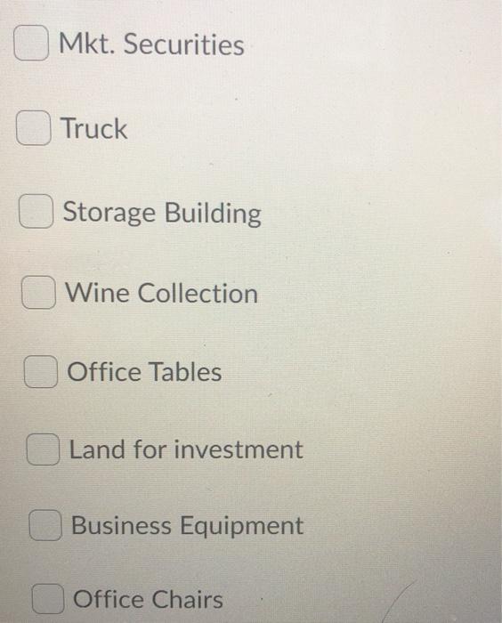 Truck Storage Building Wine Collection Office Tables Land for investment Business Equipment