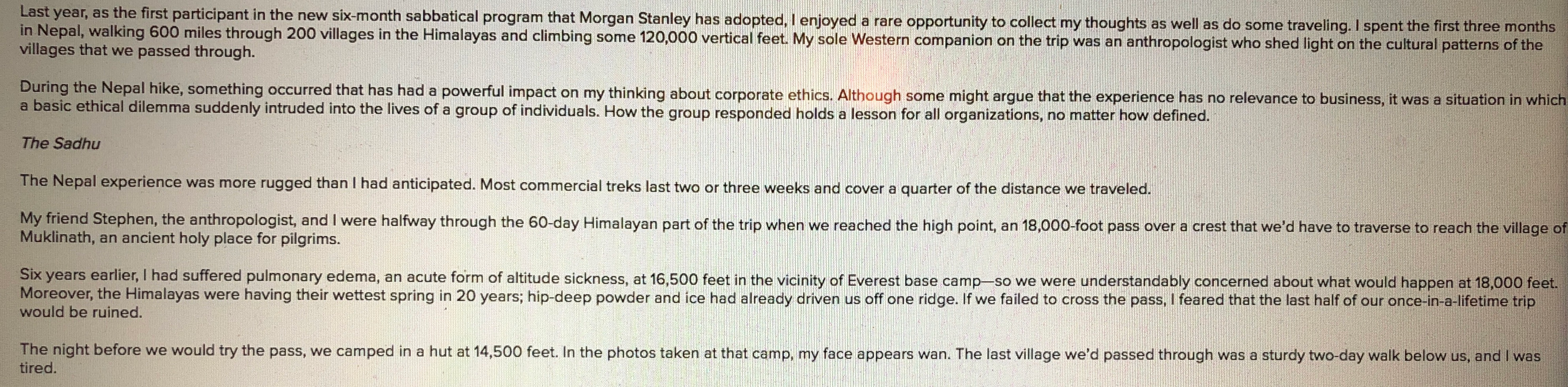 - Using the various ethical discussions in the first three chapters