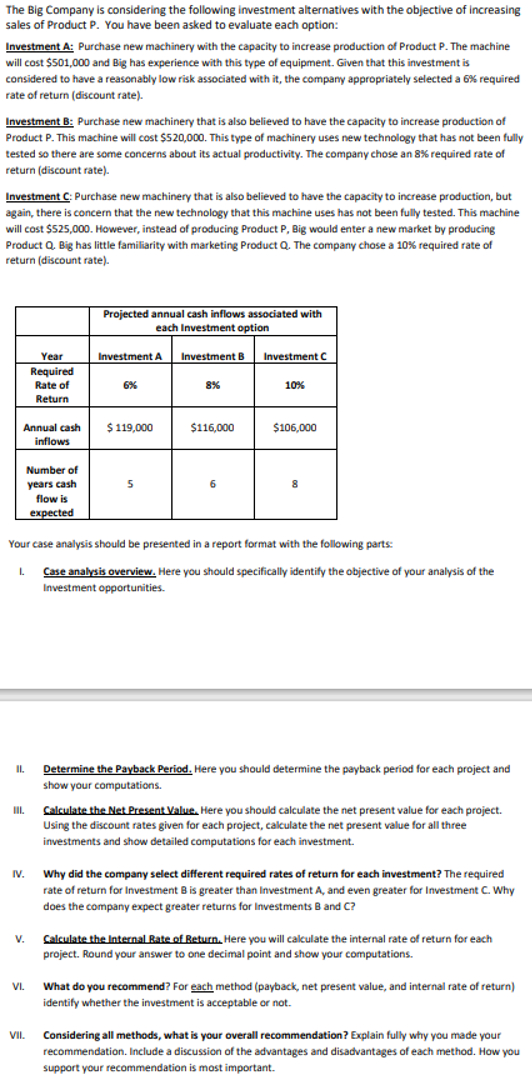 Complete the Capital Budgeting Case using the information on the Capital
