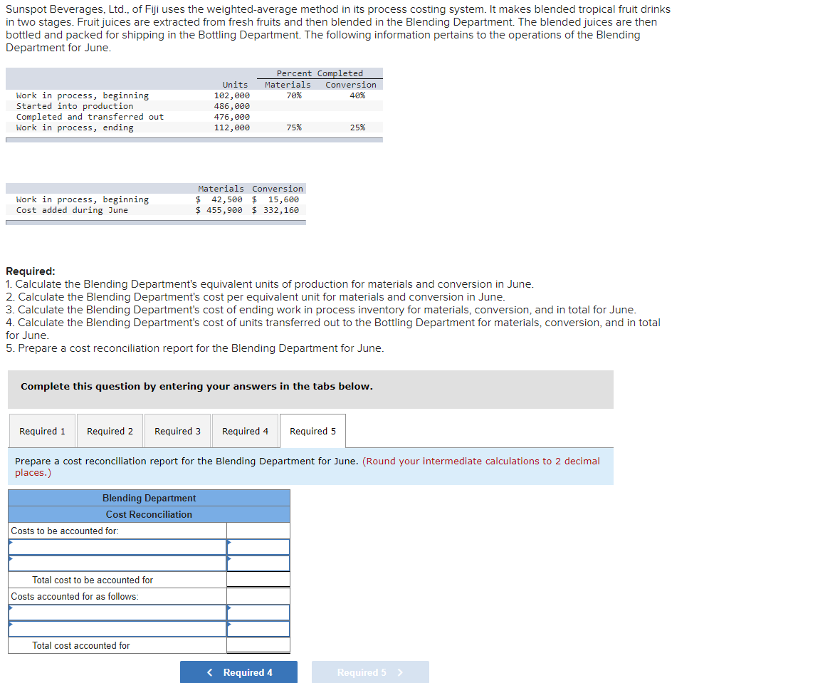 equivalent unit (materials & conversions) 3.cost of ending work in process inventory