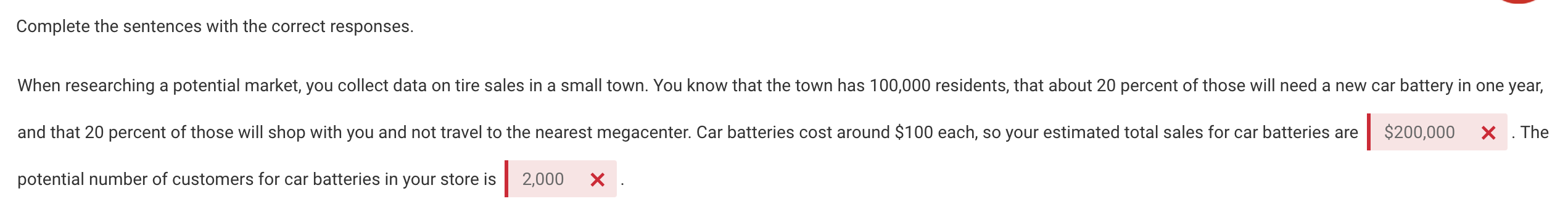  Complete the sentences with the correct responses. When researching a potential