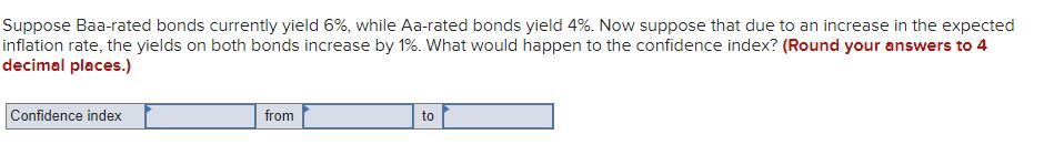 Suppose Baa-rated bonds currently yield 6%, while Aa-rated bonds yield 4%.