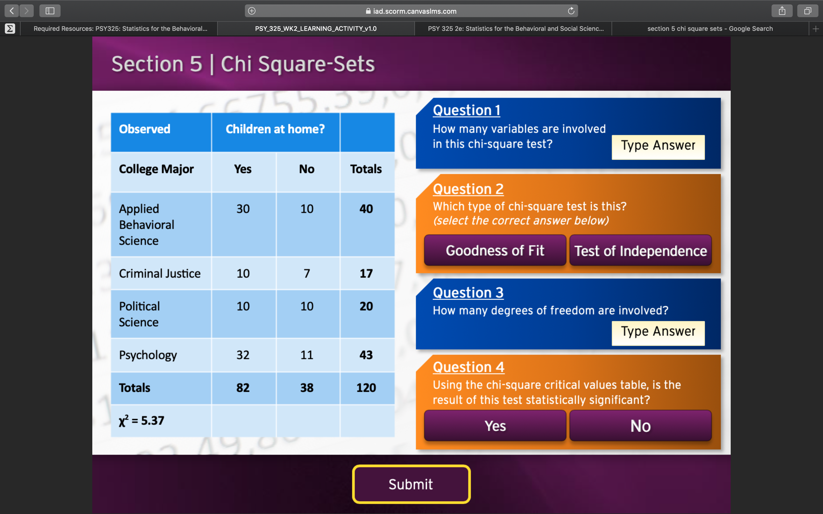 iad.scorm.canvaslms.com C E Required Resources: PSY325: Statistics for the Behavioral... PSY_325_WK2_LEARNING_ACTIVITY_v1.0