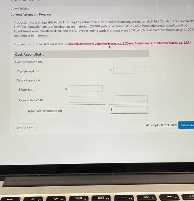  View Policies Current Attempt in Progress Production costs chargeable to the