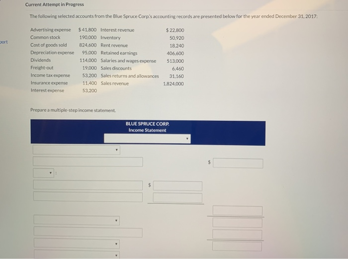  Current Attempt in Progress The following selected accounts from the Blue