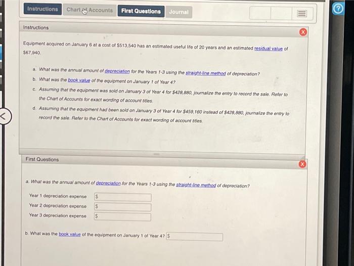  pleaseeee haha Instructions Chart Accounts 2 First Questions Joumal m III